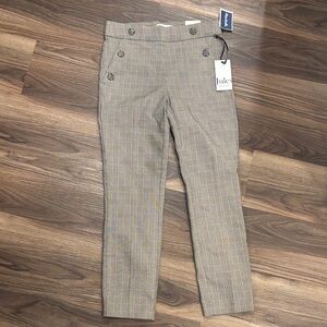 Jules & Leopold Checkered Trousers with Button Accents